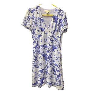 Michael Kors Floral Dress Size 6 Lavender White EUC
